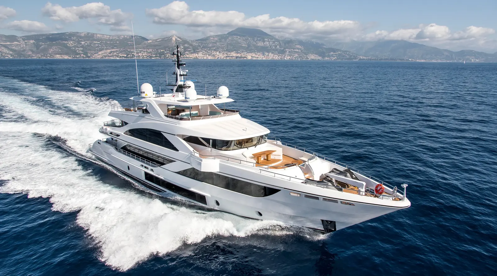 Luxury yacht at marina