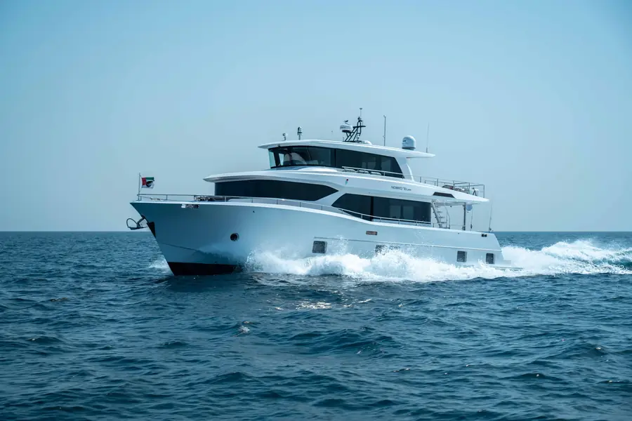 Expedition yacht underway